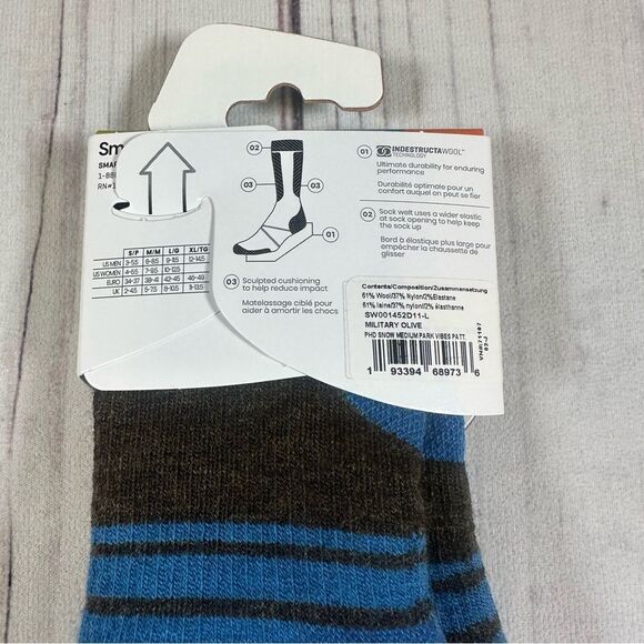 NWT! Smartwool PhD Snow Ski Merino Wool Over the Calf Socks Unisex Sz Large - Picture 2 of 5